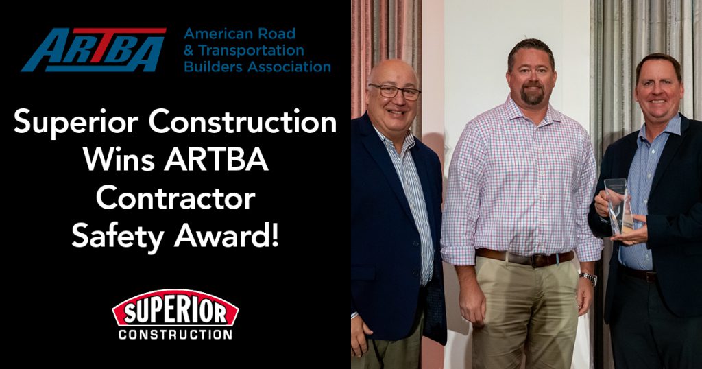 Superior Construction Receives 2022 ARTBA National Contractor Safety