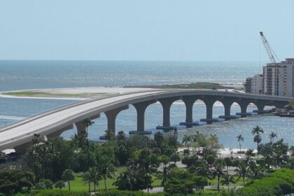 The completed Big Carlos Pass Bridge in Fort Myers Beach, Florida